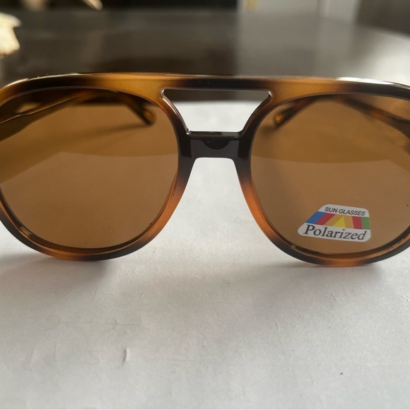 Woman’s/Mens Retro Havana Square Aviator Polarized Bridged Tortoise Sunglasses - Picture 5 of 14